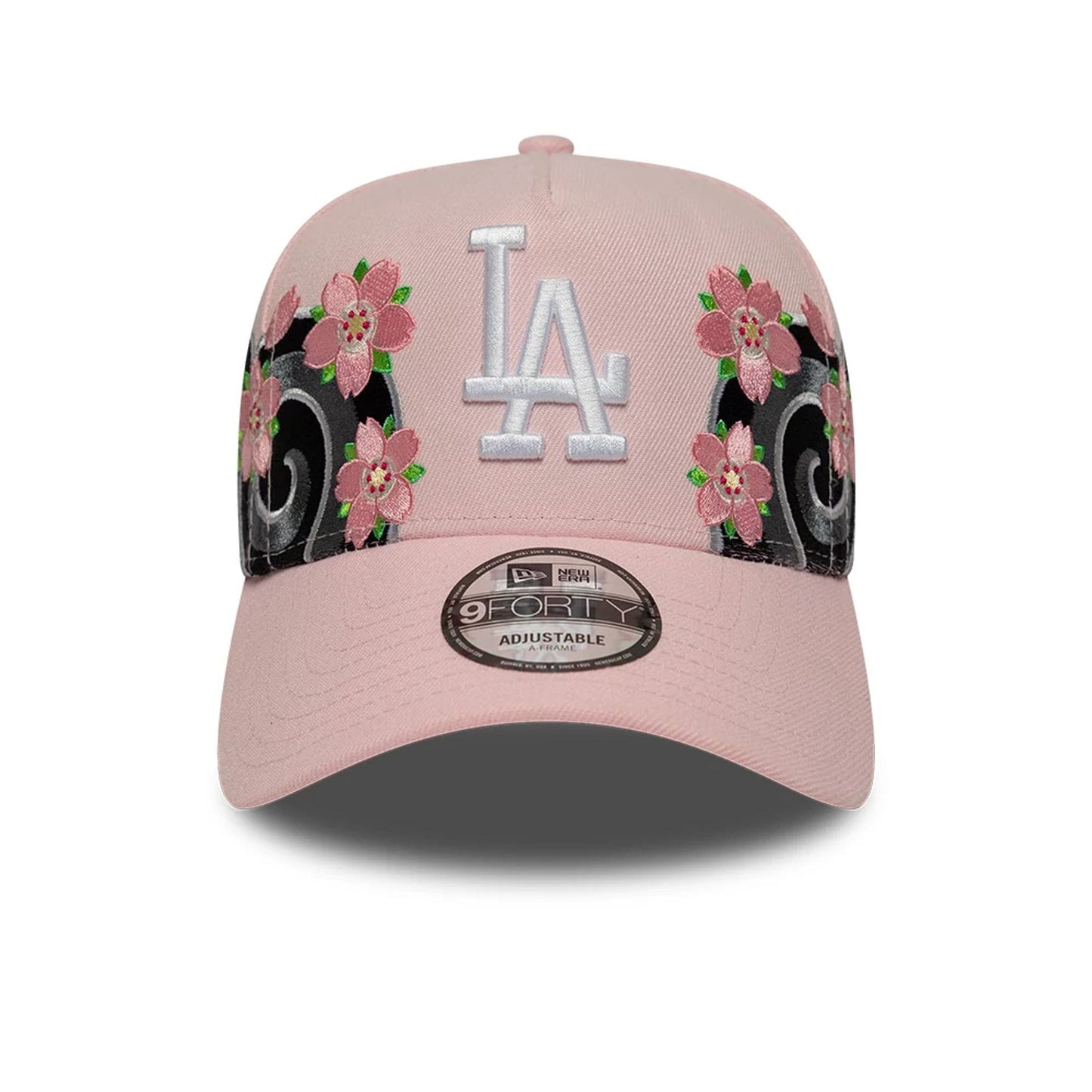 Pictured is this MLB Sakura LA Dodgers 9FORTY A-Frame cap in pink. 2