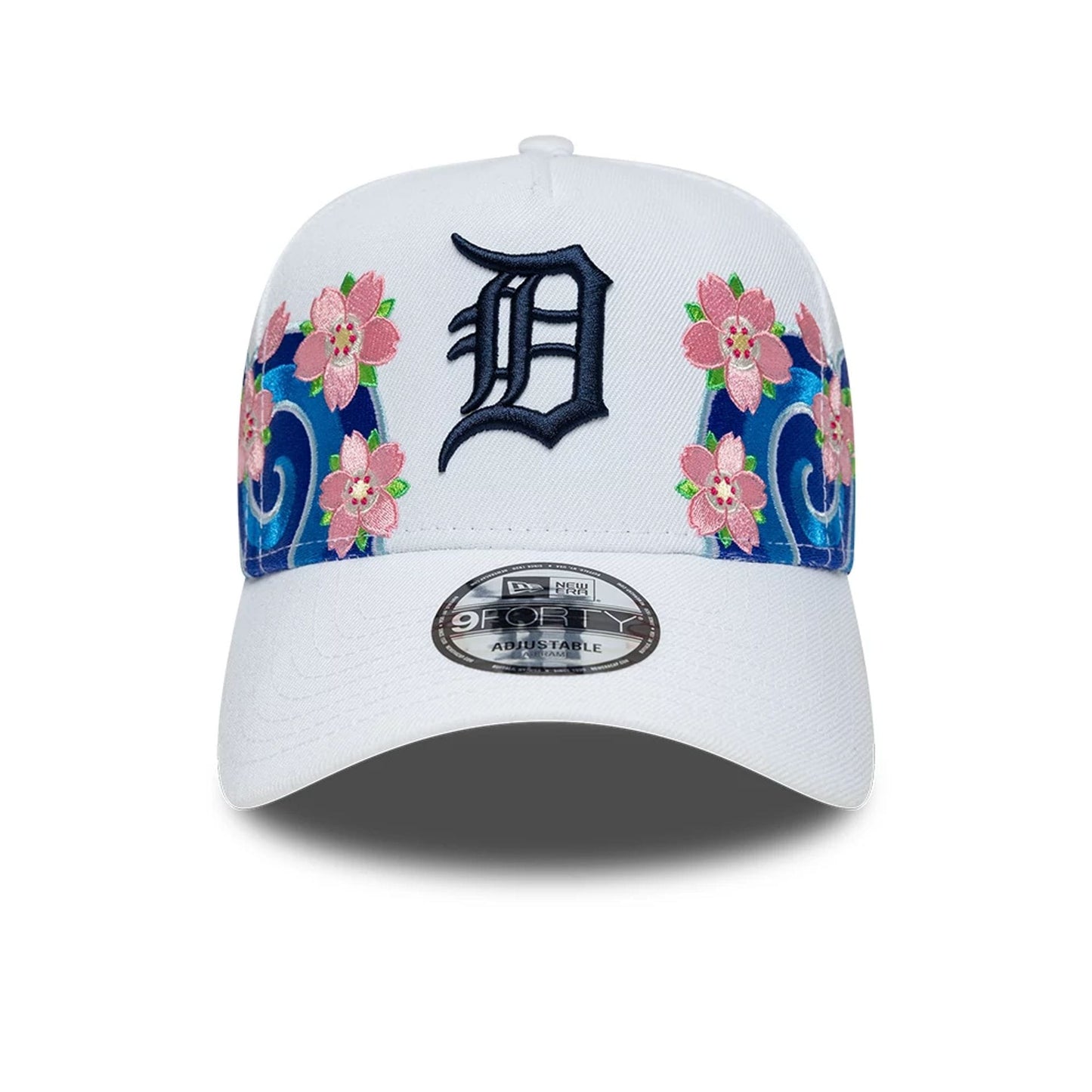 Pictured is this MLB Sakura Detroit Tigers 9FORTY A-Frame cap in white. 2