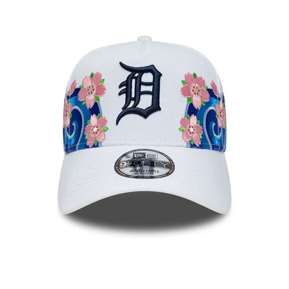 Pictured is this MLB Sakura Detroit Tigers 9FORTY A-Frame cap in white. 2