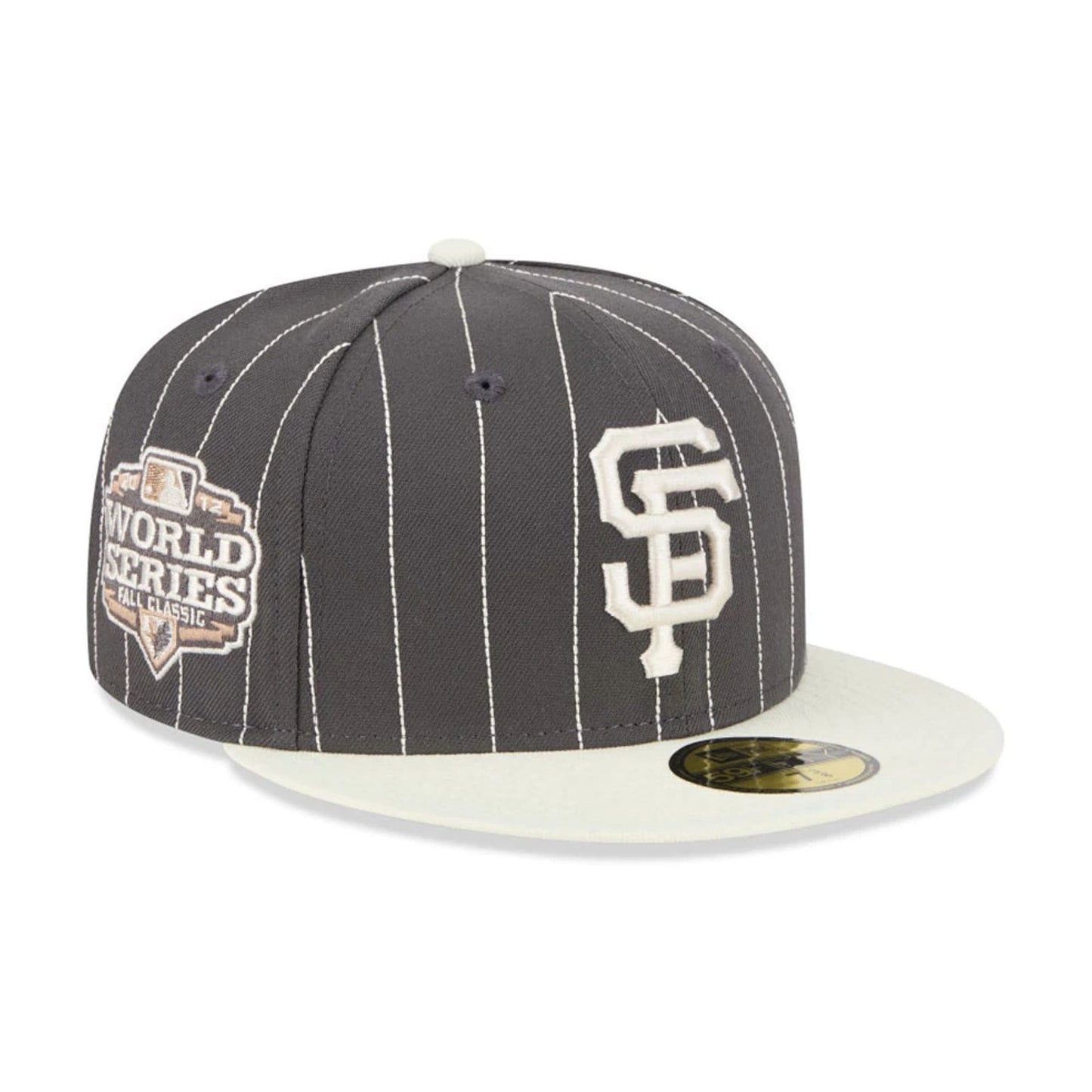Pictured is this MLB Stripes San Francisco Giants 59FIFTY Fitted cap in dark grey. 1