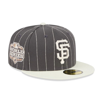 Pictured is this MLB Stripes San Francisco Giants 59FIFTY Fitted cap in dark grey. 1
