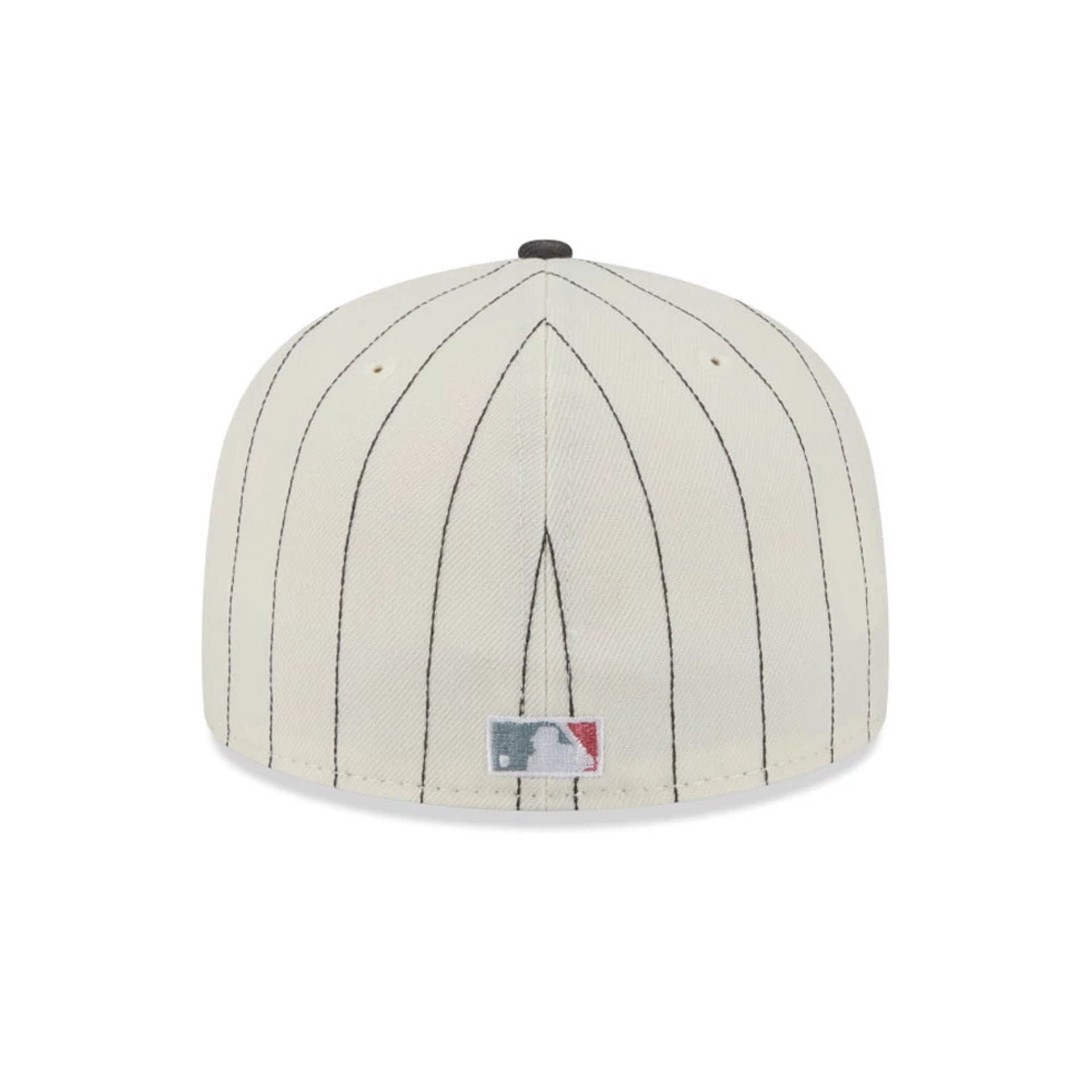 Pictured is this MLB Stripes New York Yankees 59FIFTY Fitted cap in cream. 5