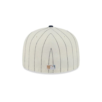 Pictured is this MLB Stripes LA Dodgers 59FIFTY Fitted cap in cream. 8