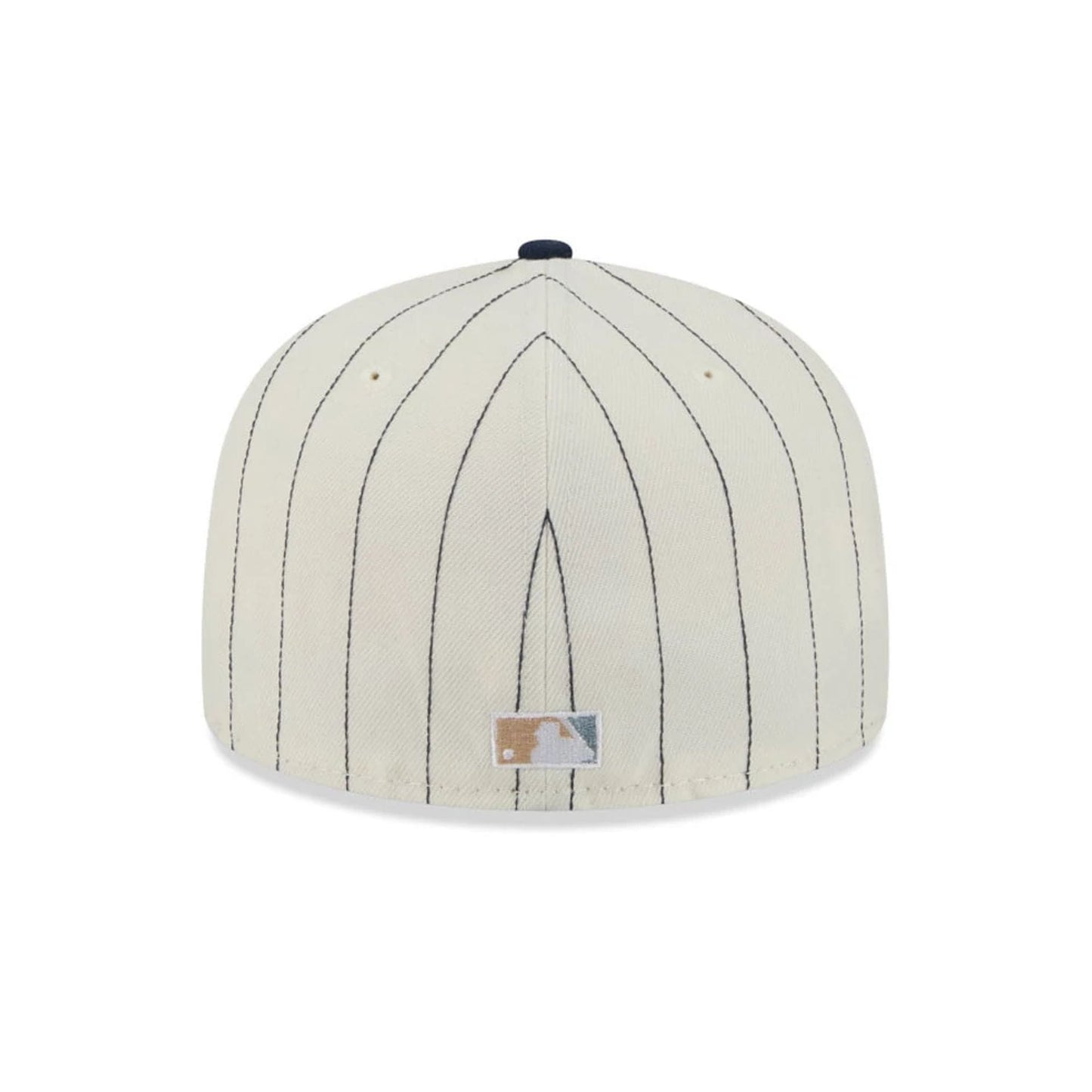 Pictured is this MLB Stripes LA Dodgers 59FIFTY Fitted cap in cream. 7