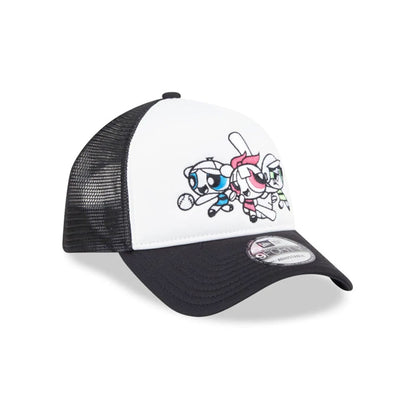 Pictured is this Powerpuff Girls 9FORTY A-Frame Trucker cap in Black. 4