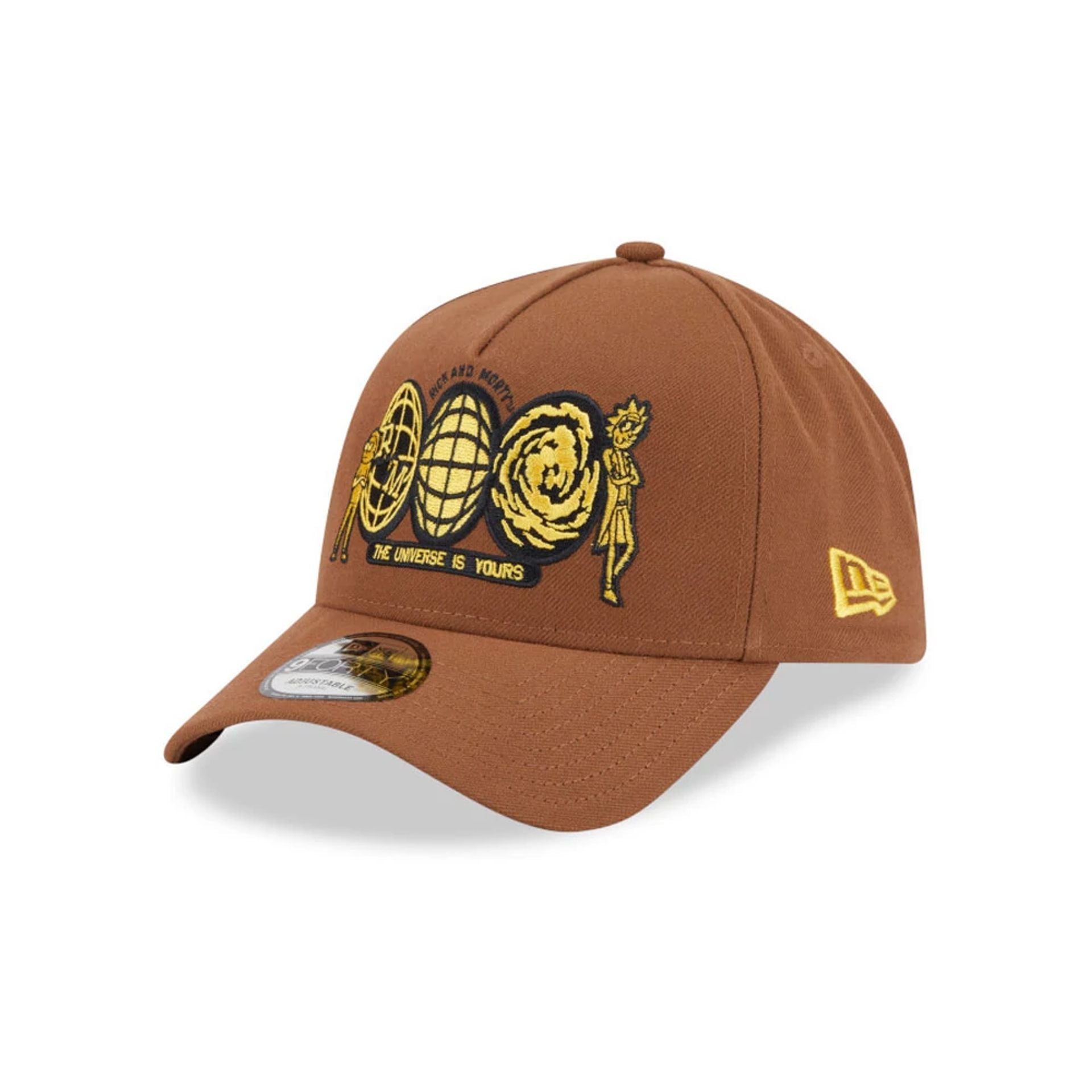 Pictured is this  Rick And Morty 9FORTY A-Frame Adjustable cap in open brown. 1
