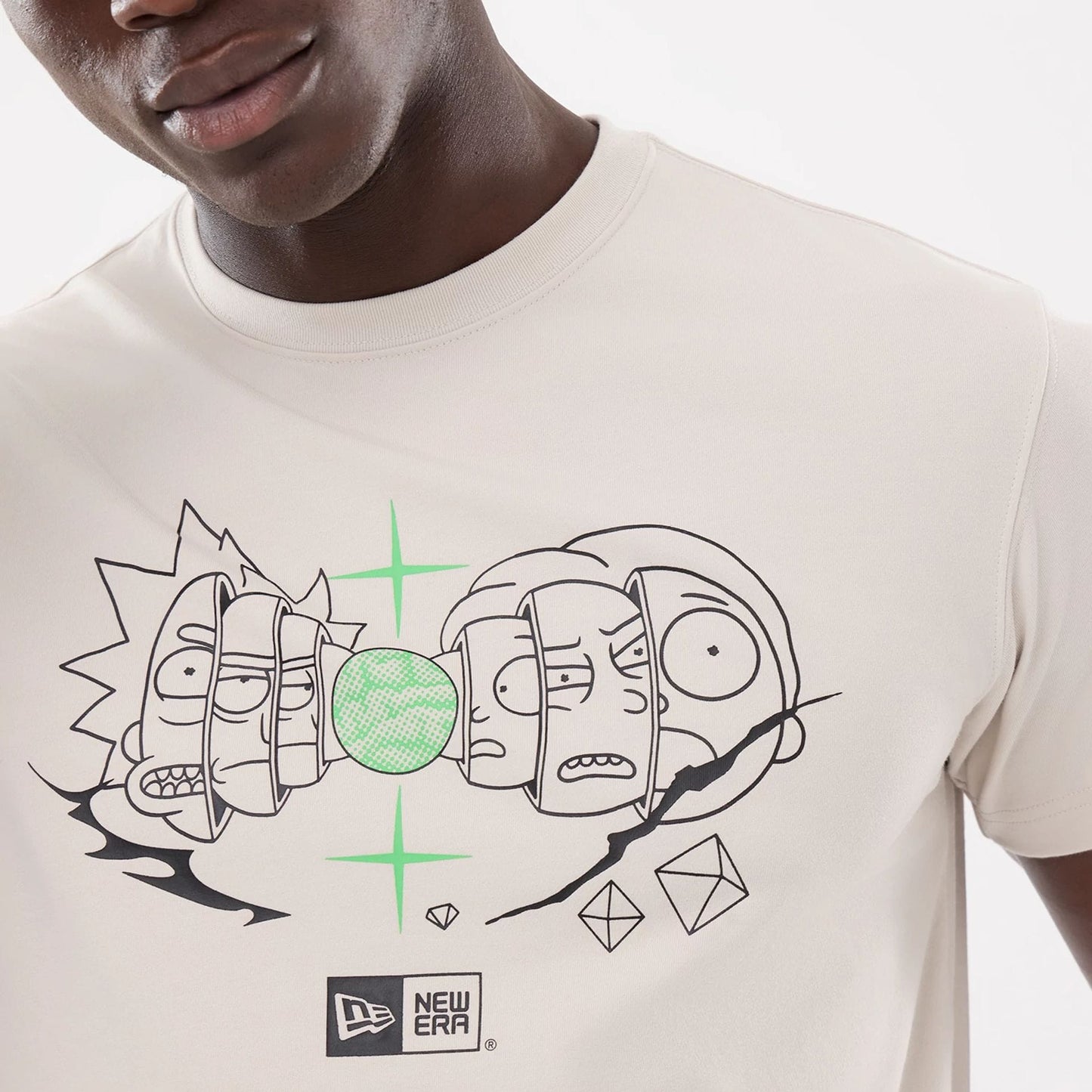 The model is wearing this Rick And Morty T-Shirt in cream. 3