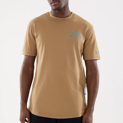 The model is wearing this New Era Outdoor Fishing T-Shirt in Beige. 5