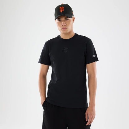 The model is wearing this MLB Cartoon San Francisco Giants T-Shirt in black. 1