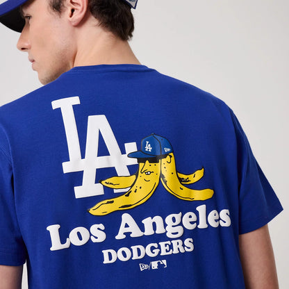 The model is wearing this MLB Banana Graphic LA Dodgers T-Shirt in bright blue. 3