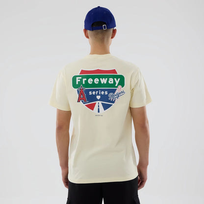 The model is wearing this MLB City Series LA Dodgers T-Shirt in white. 2