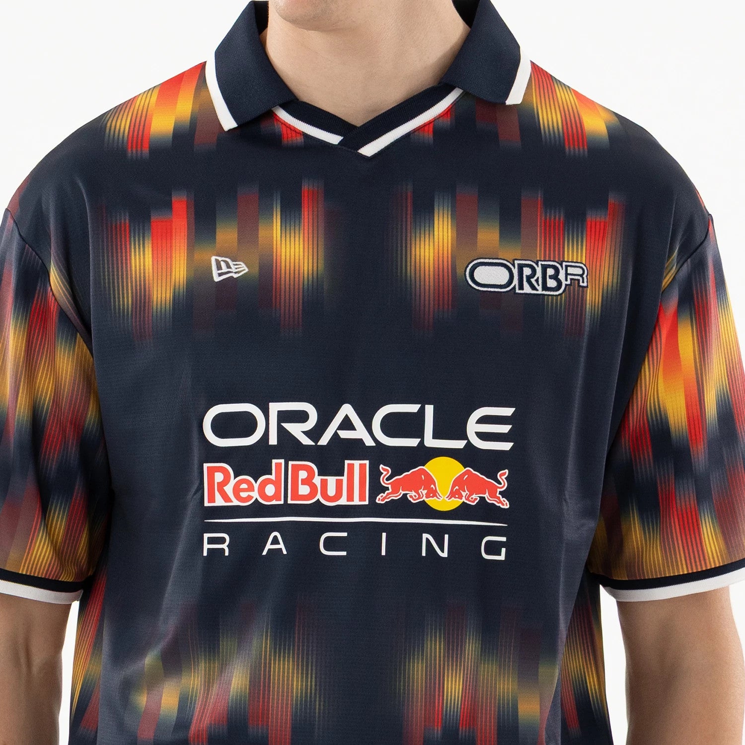 The model is wearing this Red Bull Racing Soccer Jersey in multi. 3