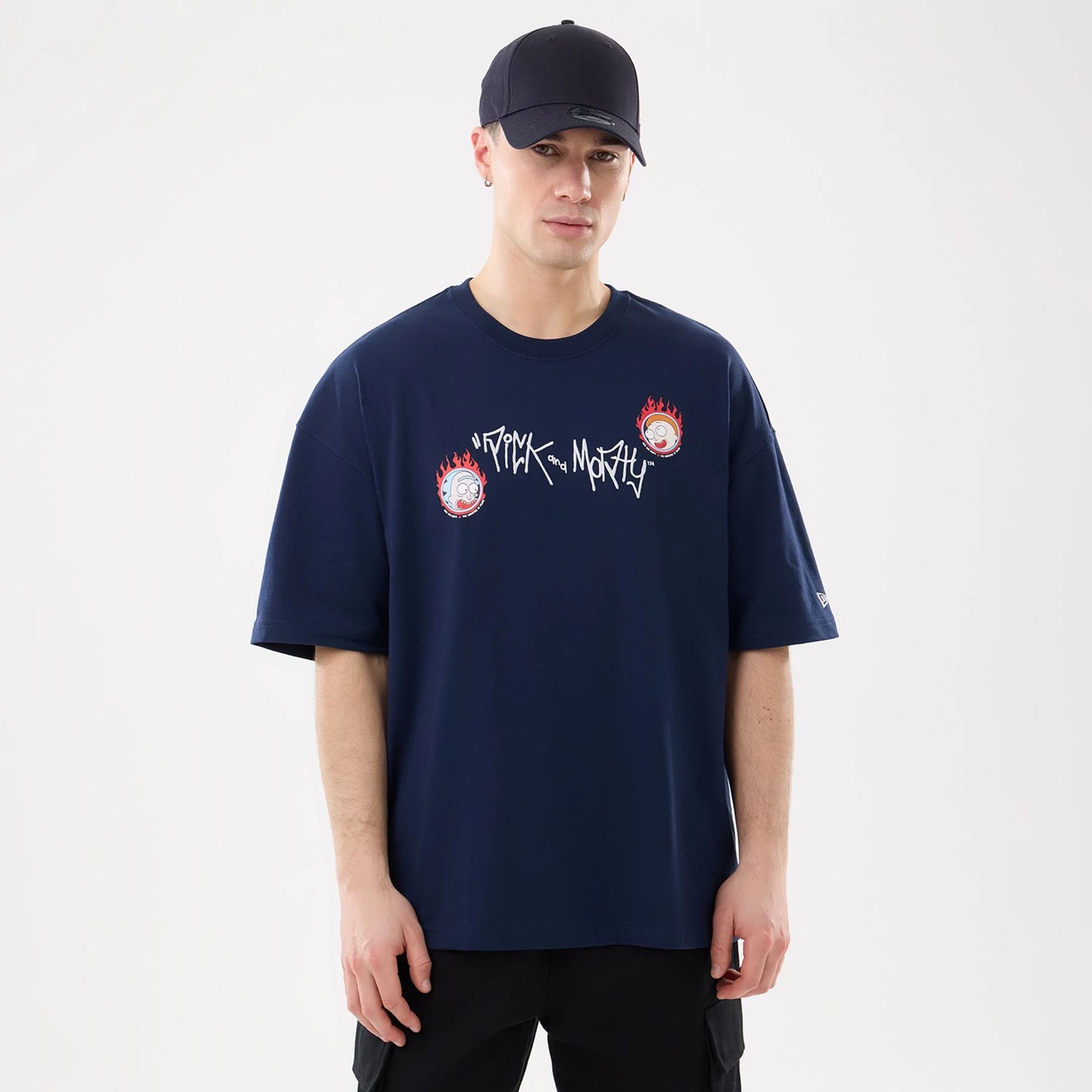 The model is wearing this Rick And Morty T-Shirt in blue. 1