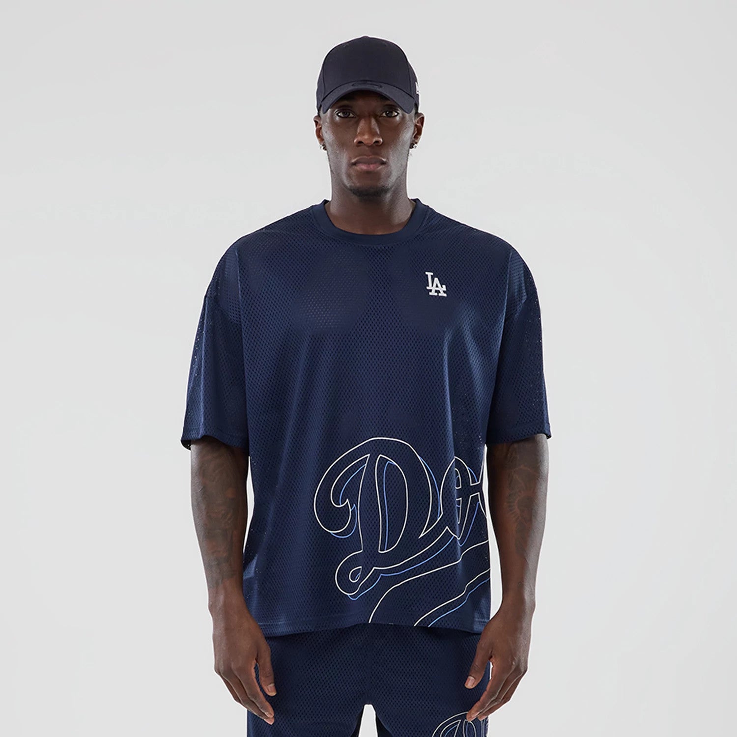 MLB Mix League LA Dodgers Blue Oversized Mesh T-Shirt | NEC EU