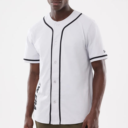 The model is wearing this New Era Basic Jersey in white. 5