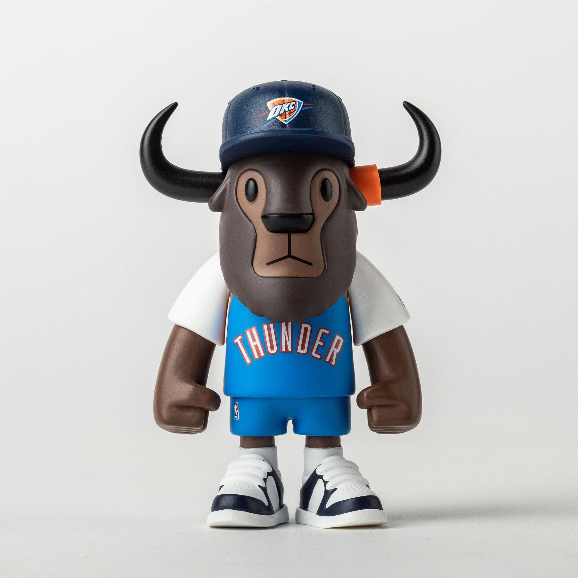 Pictured is this NBA 2025 Oklahoma City Thunder Mini Buffalo Figure in pastel blue. 1