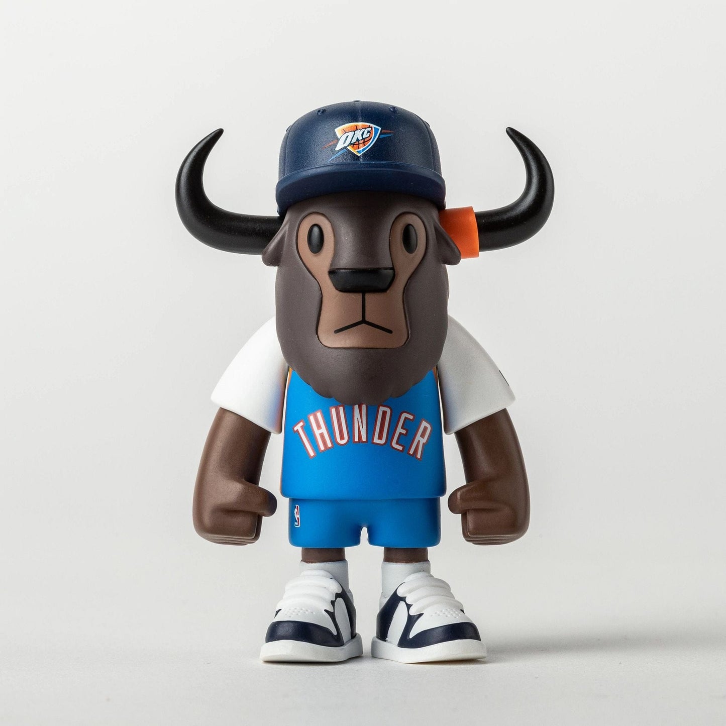 Pictured is this NBA 2025 Oklahoma City Thunder Mini Buffalo Figure in pastel blue. 1
