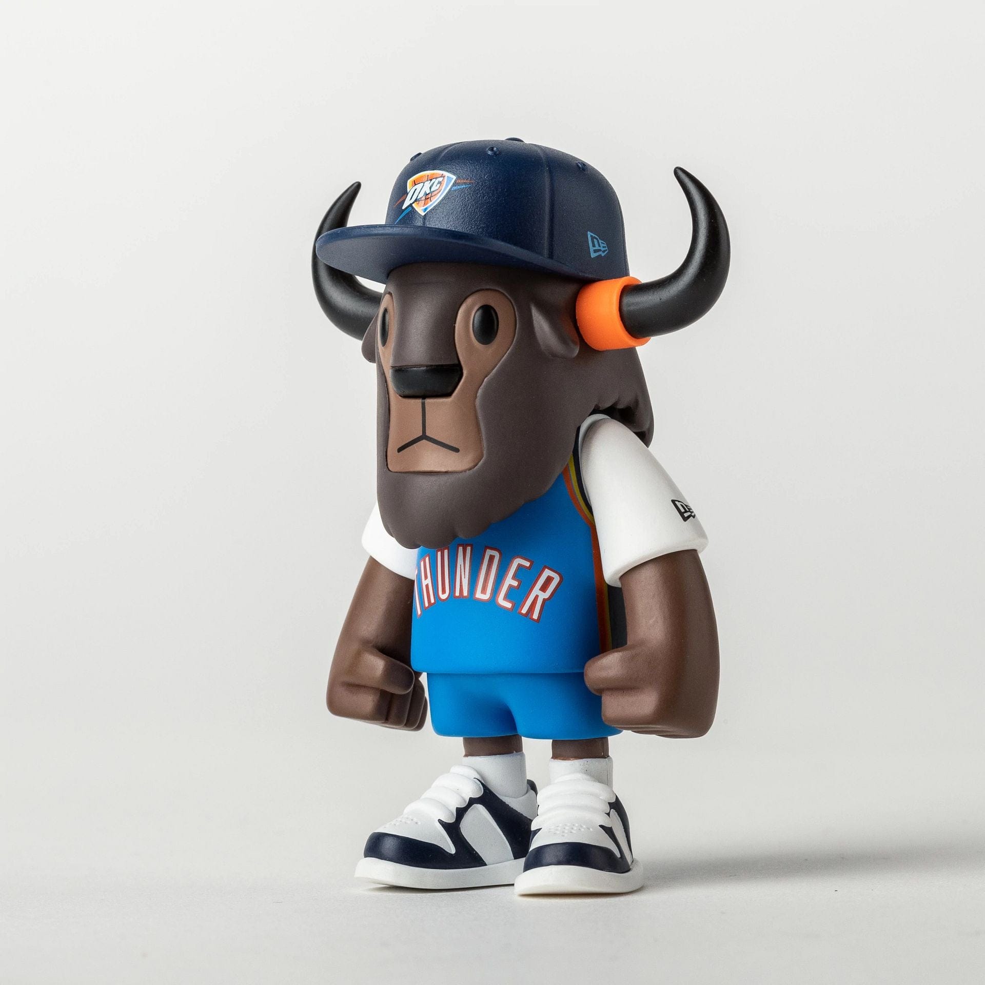 Pictured is this NBA 2025 Oklahoma City Thunder Mini Buffalo Figure in pastel blue. 2