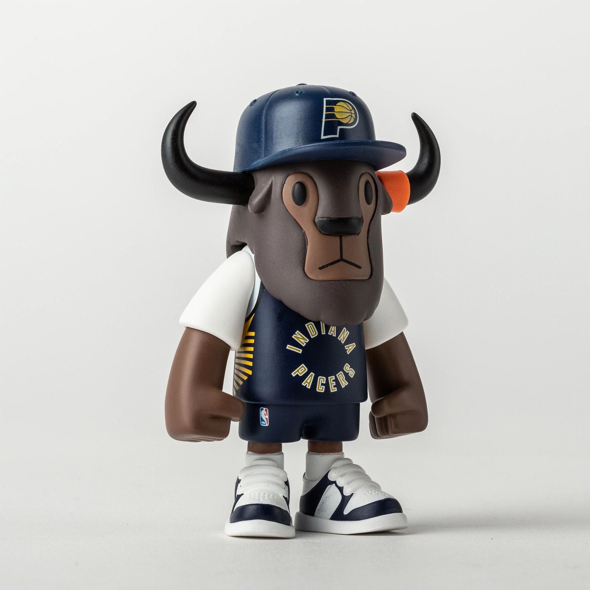 Pictured is this NBA 2025 Indiana Pacers Mini Buffalo Figure in navy. 3