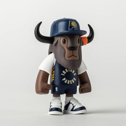 Pictured is this NBA 2025 Indiana Pacers Mini Buffalo Figure in navy. 3