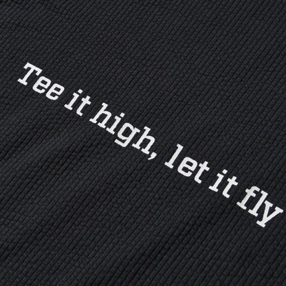 The model is wearing this New Era Seersucker Polo T-Shirt in black. 8