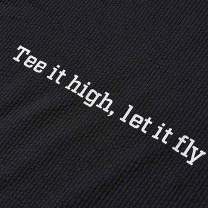 The model is wearing this New Era Seersucker Polo T-Shirt in black. 8