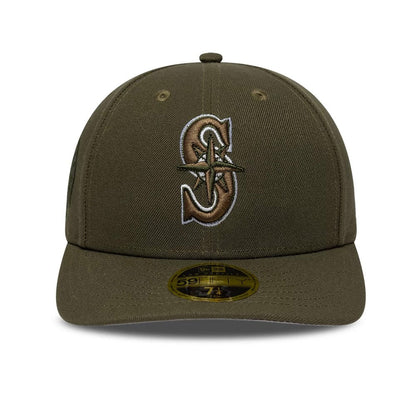 Pictured is this MLB College Varsity Seattle Mariners Low Profile 59FIFTY Fitted cap in dark green. 3