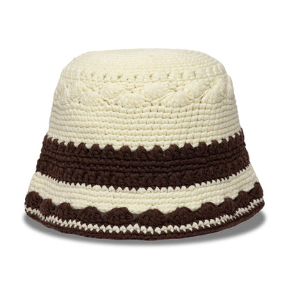 Pictured is this New Era Crochet Border Explorer Bucket hat in white. 2