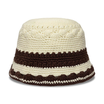 Pictured is this New Era Crochet Border Explorer Bucket hat in white. 3