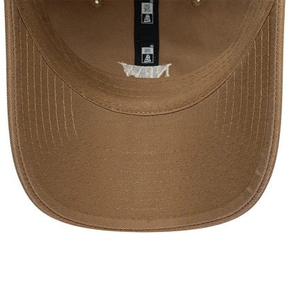 Pictured is this New Era Square Logo Casual Classic cap in Dark Beige. 7