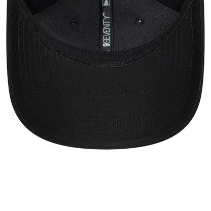 Pictured is this New Era Big Script 9SEVENTY Stretch Snap cap in black. 7