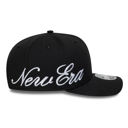 Pictured is this New Era Big Script 9SEVENTY Stretch Snap cap in black. 5