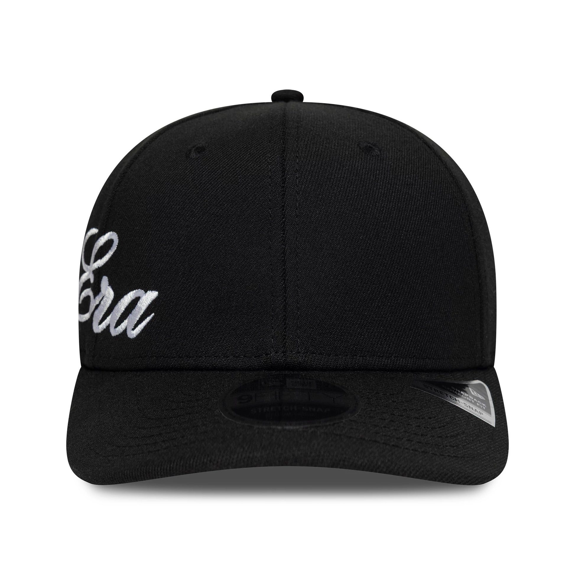 Pictured is this New Era Big Script 9FIFTY Stretch Snap cap in black. 2