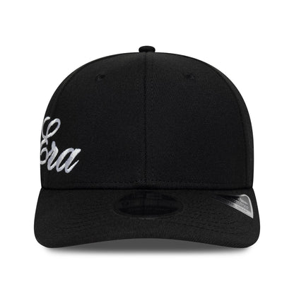Pictured is this New Era Big Script 9FIFTY Stretch Snap cap in black. 2