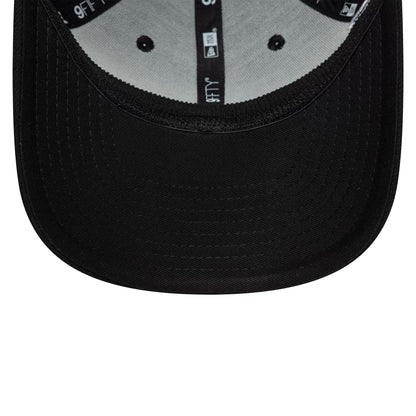 Pictured is this New Era Big Script 9FIFTY Stretch Snap cap in black. 7