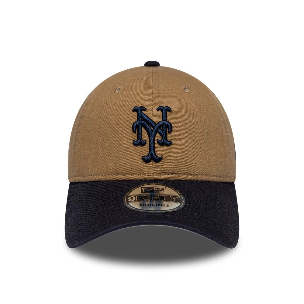 Pictured is this MLB New York Mets 9FORTY Unstructured cap in Beige. 3