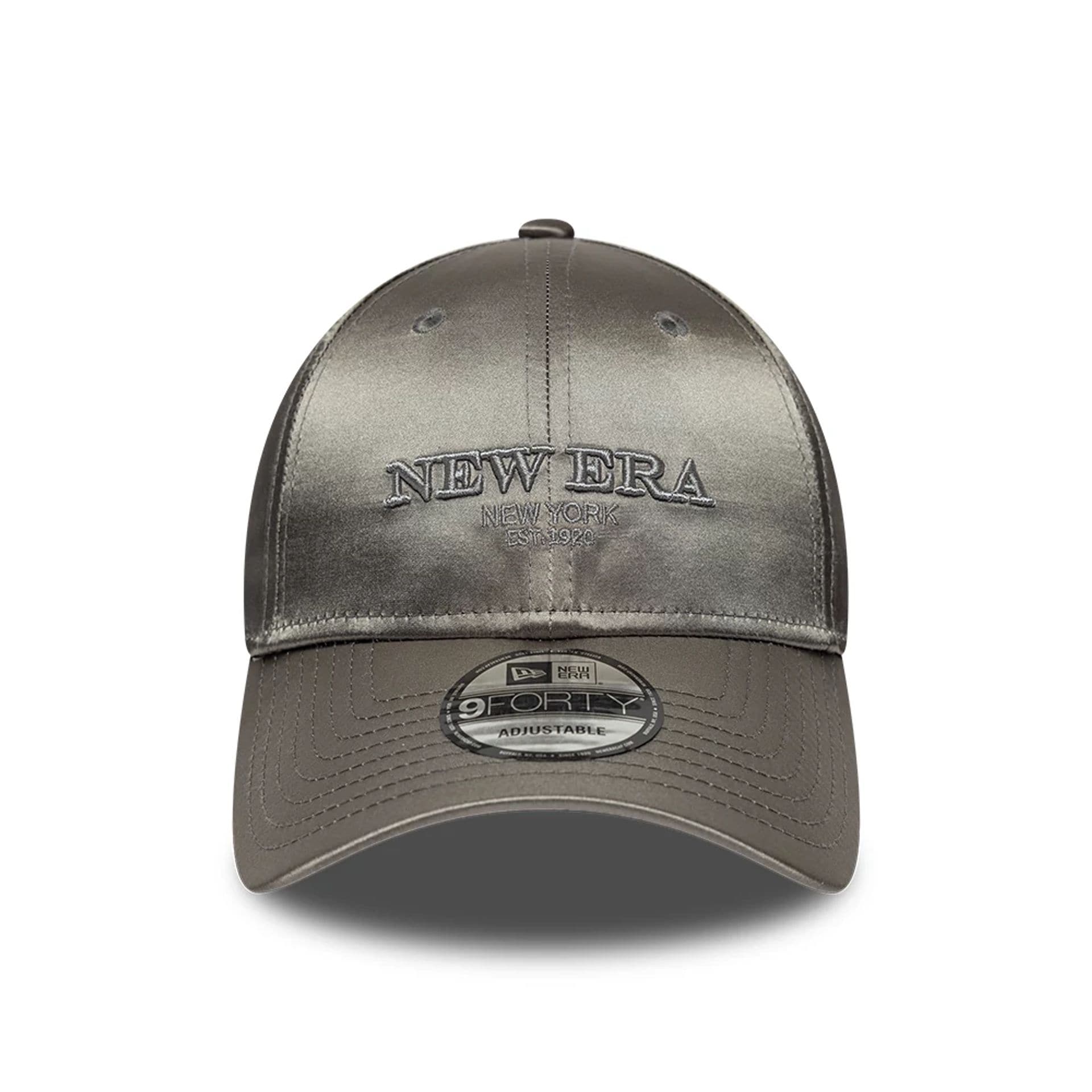 Pictured is this New Era Satin 9FORTY cap in grey. 2
