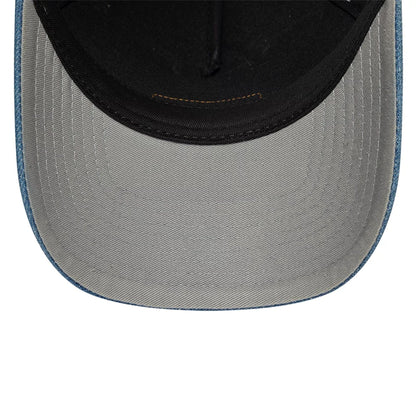 Pictured is this New Era Washed Denim 9FORTY A-Frame Trucker cap in navy. 2