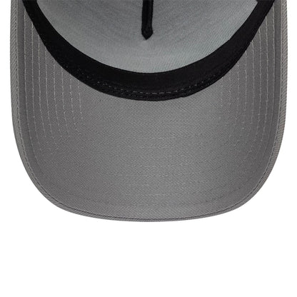 Pictured is this New Era Paisley Emblem 9FORTY A-Frame Trucker cap in grey. 7