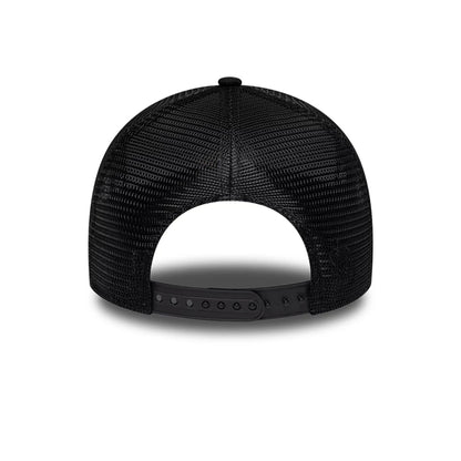 Pictured is this New Era Paisley Emblem 9FORTY A-Frame Trucker cap in black. 6