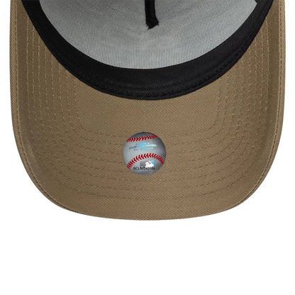 Pictured is this MLB Patch Athletics 9FORTY A-Frame Trucker cap in dark green. 7