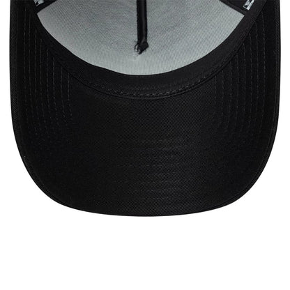 Pictured is this New Era Handwritten 9FORTY A-Frame Trucker cap in black. 7