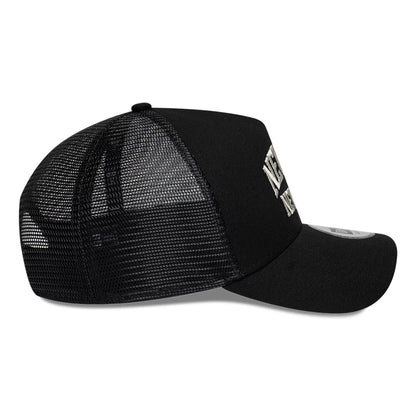 Pictured is this New Era Collegiate 9FORTY A-Frame Trucker cap in black. 6