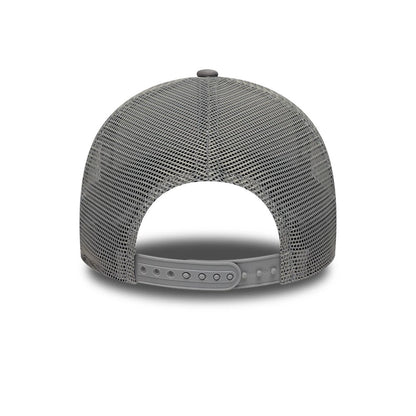 Pictured is this New Era Script 9FORTY A-Frame Trucker cap in grey. 6