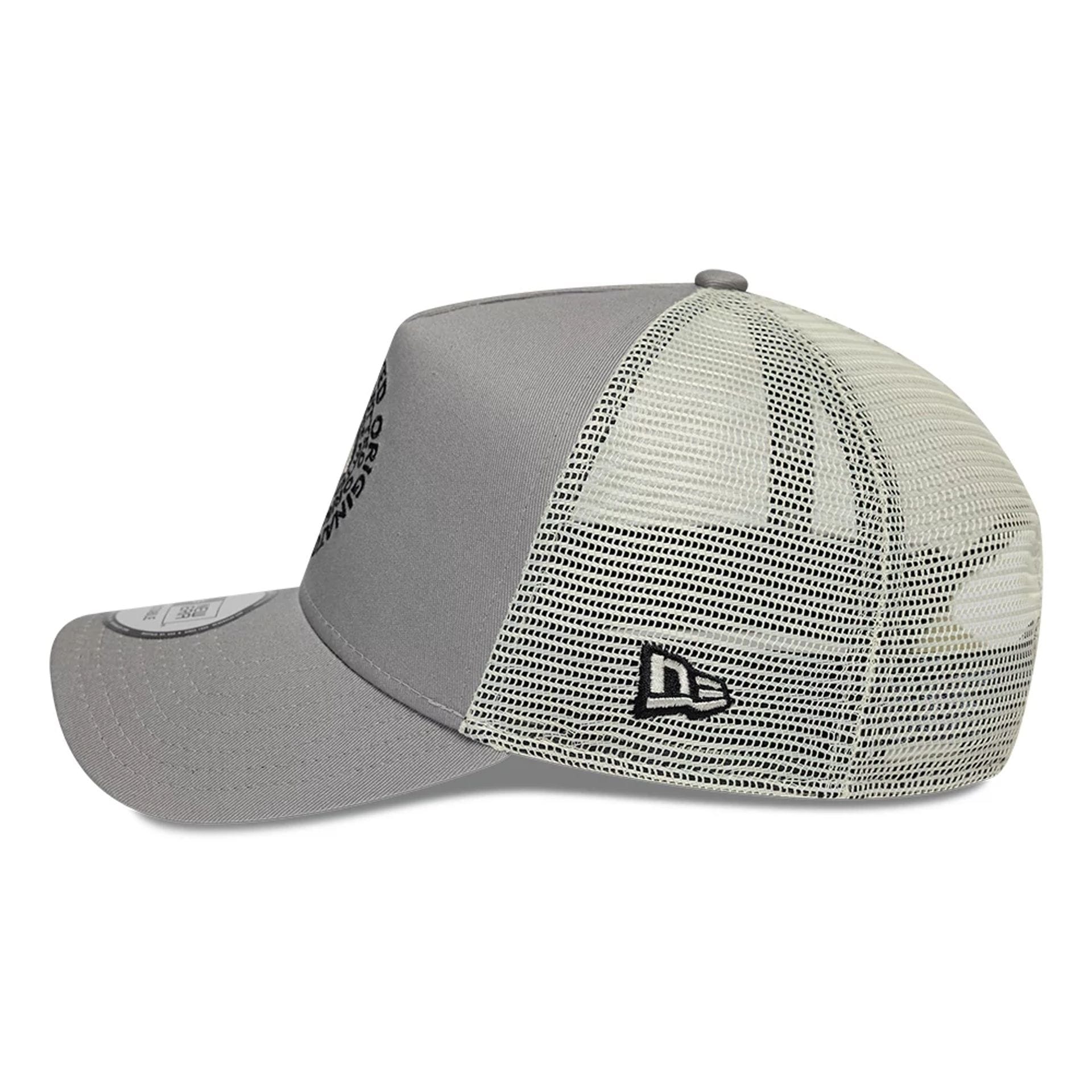Pictured is this New Era Circle 9FORTY A-Frame Trucker cap in grey. 4