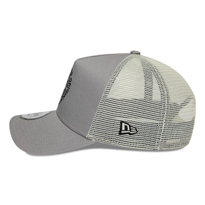 Pictured is this New Era Circle 9FORTY A-Frame Trucker cap in grey. 4