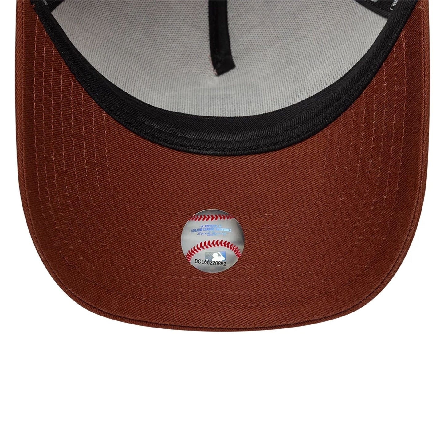 Pictured is this MLB Mocha Mousse San Diego Padres 9FORTY A-Frame Adjustable cap in pastel pink. 7