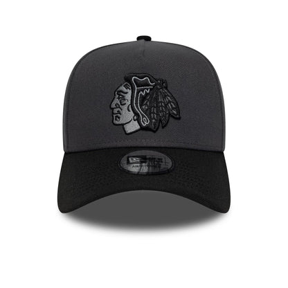 Pictured is this NHL Chicago Blackhawks 9FORTY A-Frame cap in dark grey. 3