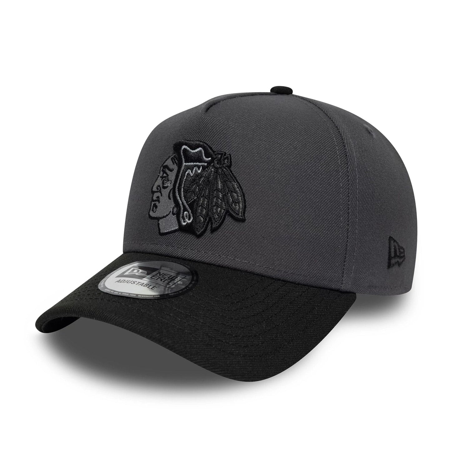 Pictured is this NHL Chicago Blackhawks 9FORTY A-Frame cap in dark grey. 1