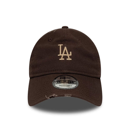 Pictured is this MLB Distressed LA Dodgers 9TWENTY cap in dark brown. 2